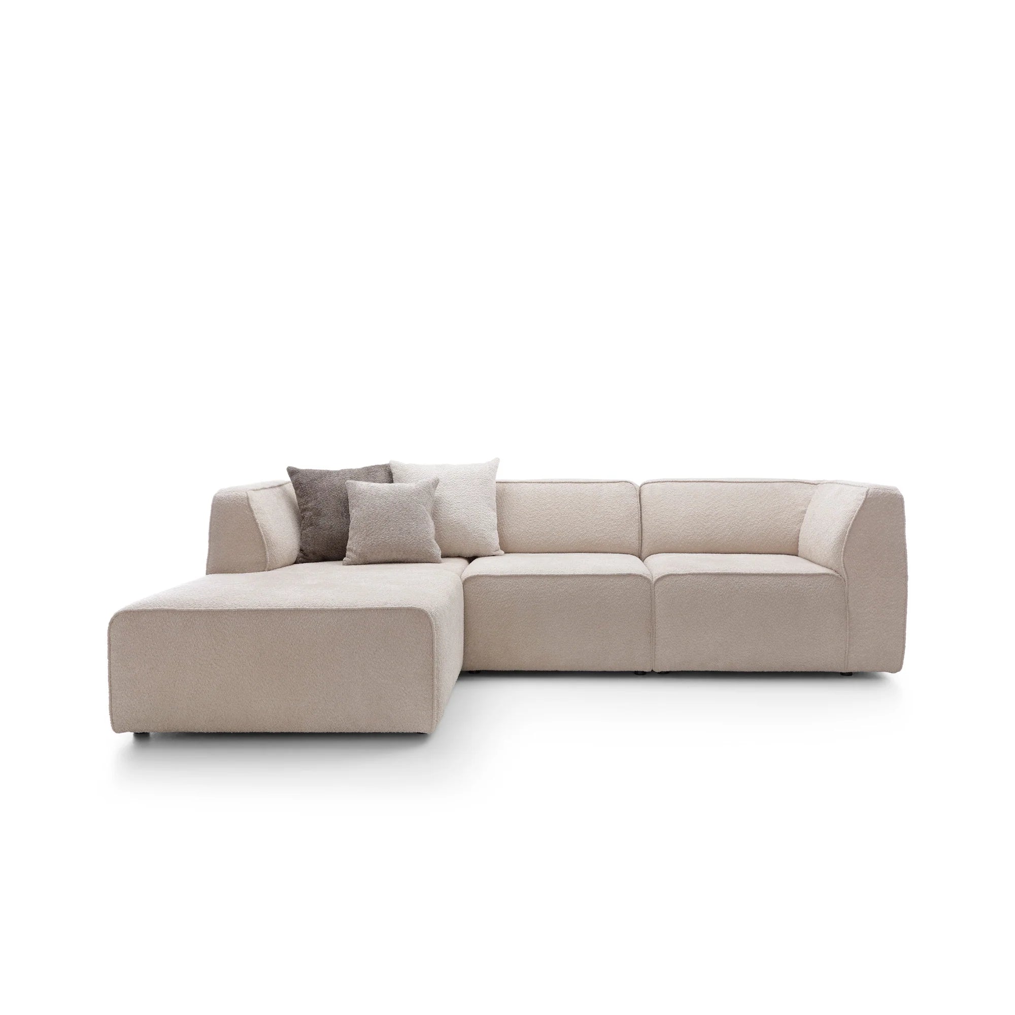 Designer Ecksofa Hugg II modular in Bouclé