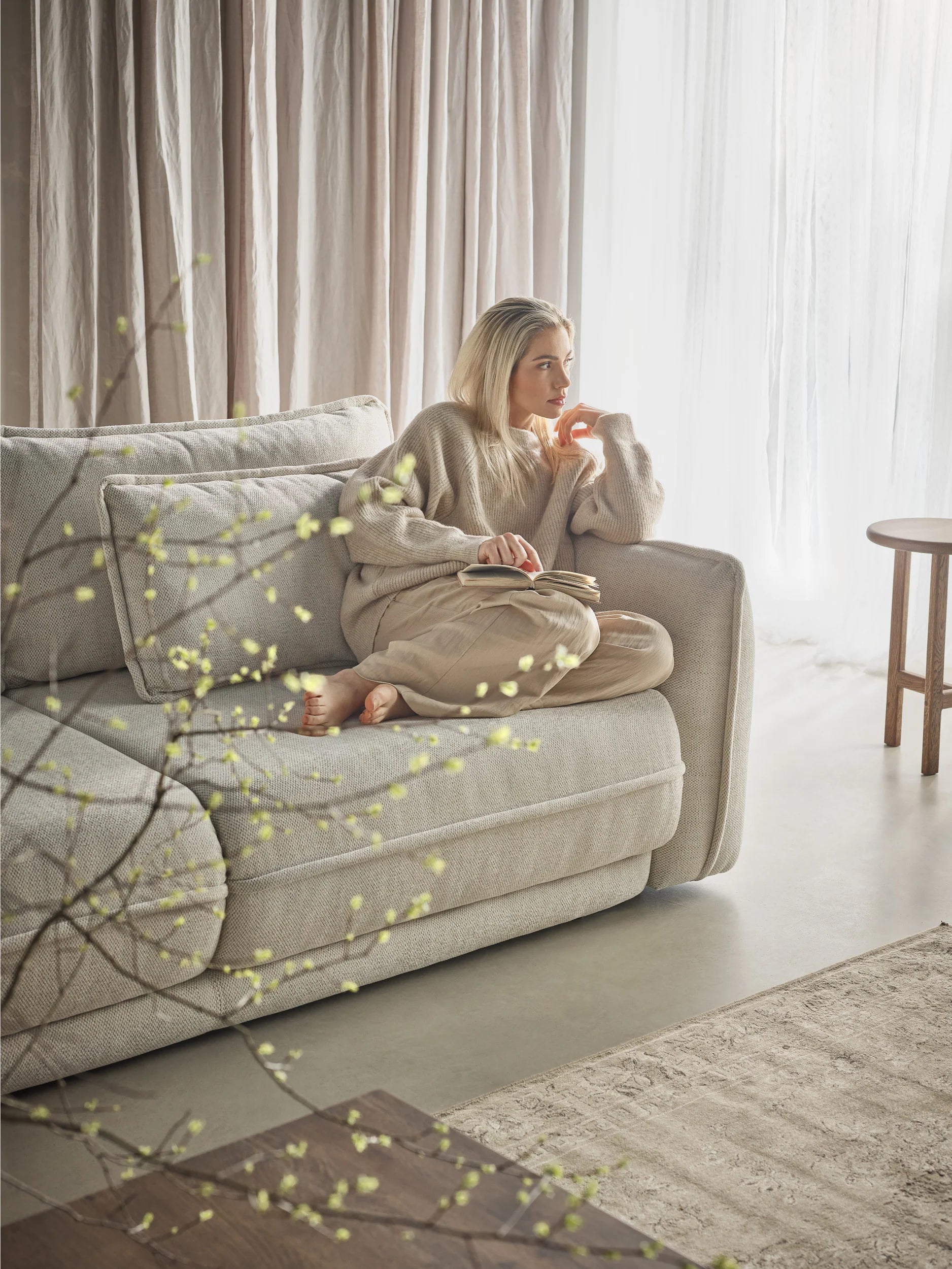 Designer Sofa Mojave mit Schlaffunktion & Bettkasten in Stoff