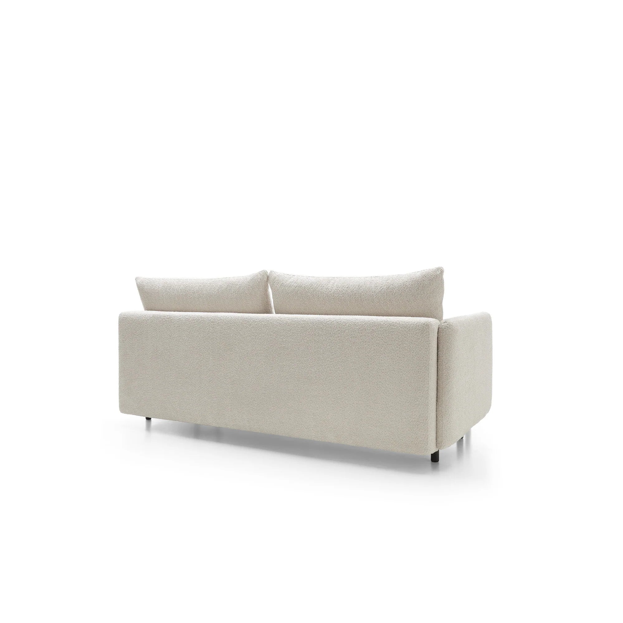 Designer 2‑Sitzer Sofa Mora mit Schlaffunktion in Bouclé