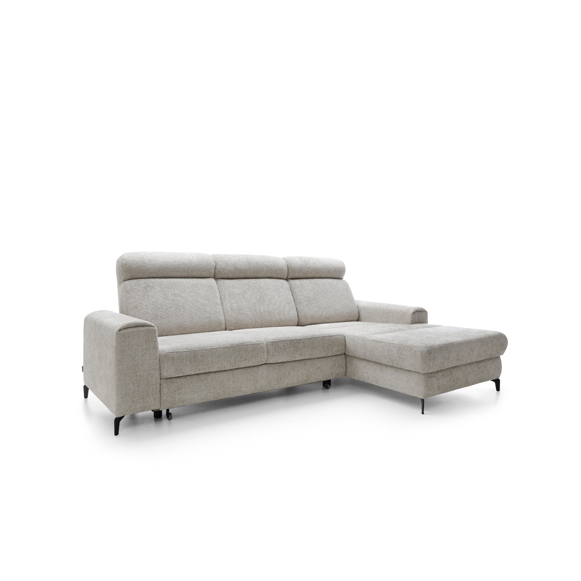 Designer Ecksofa Notte mit Schlaffunktion & Bettkasten in Chenille