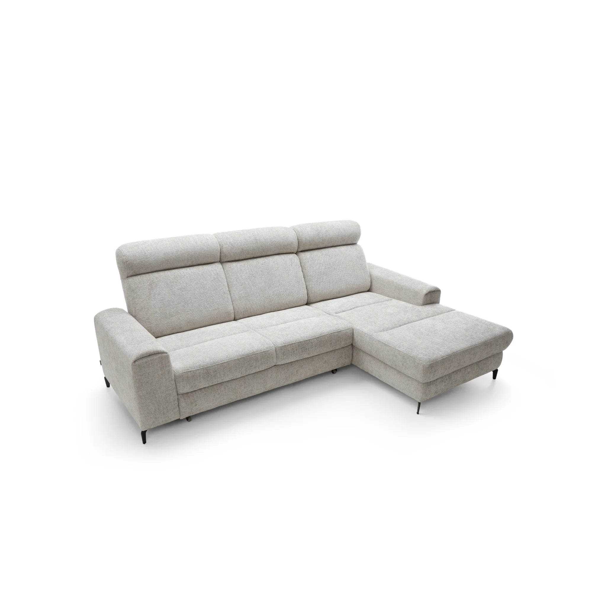 Designer Ecksofa Notte mit Schlaffunktion & Bettkasten in Chenille