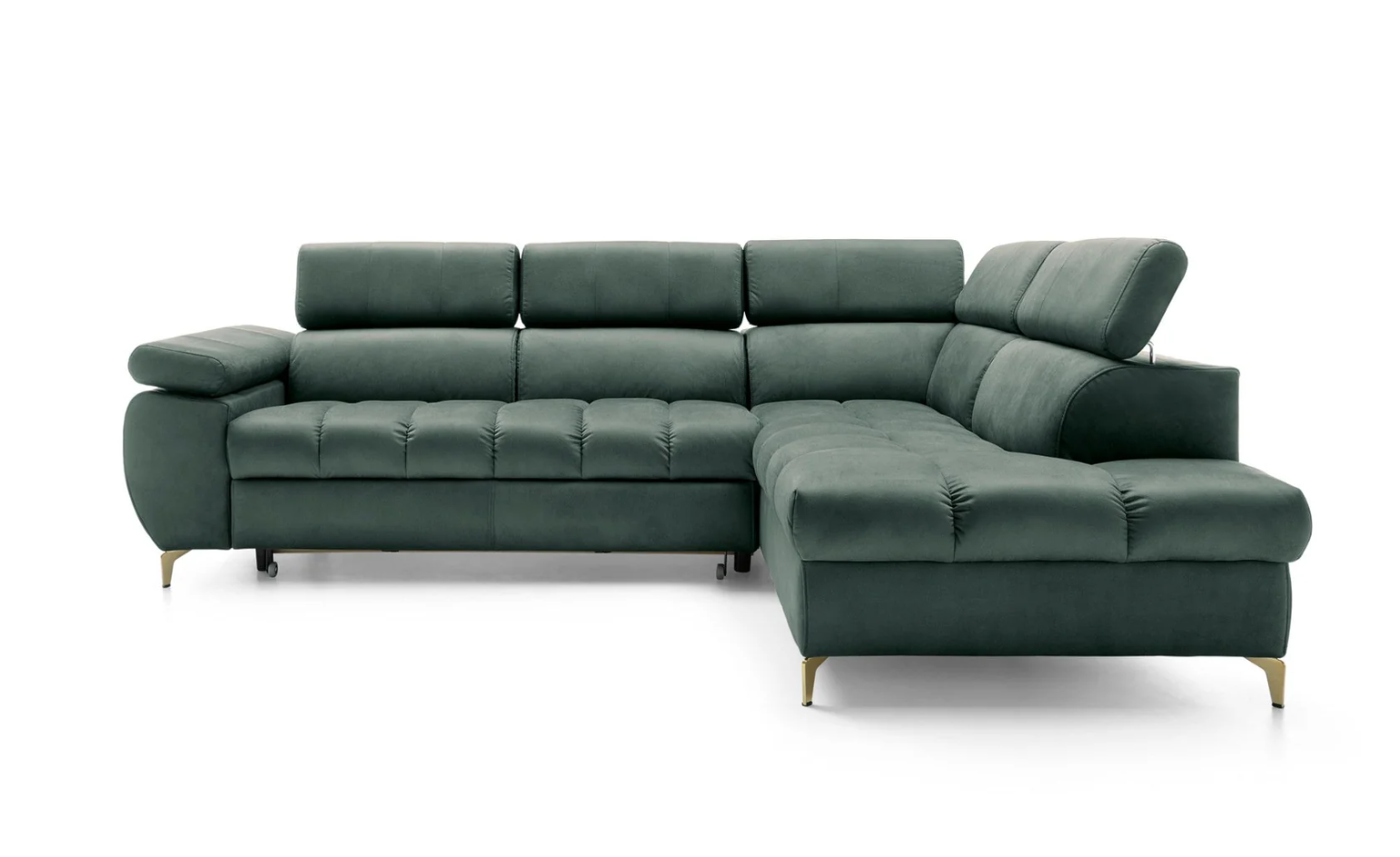 Designer Ecksofa Lugano II mit Schlaff- & Bettkasten in Samt