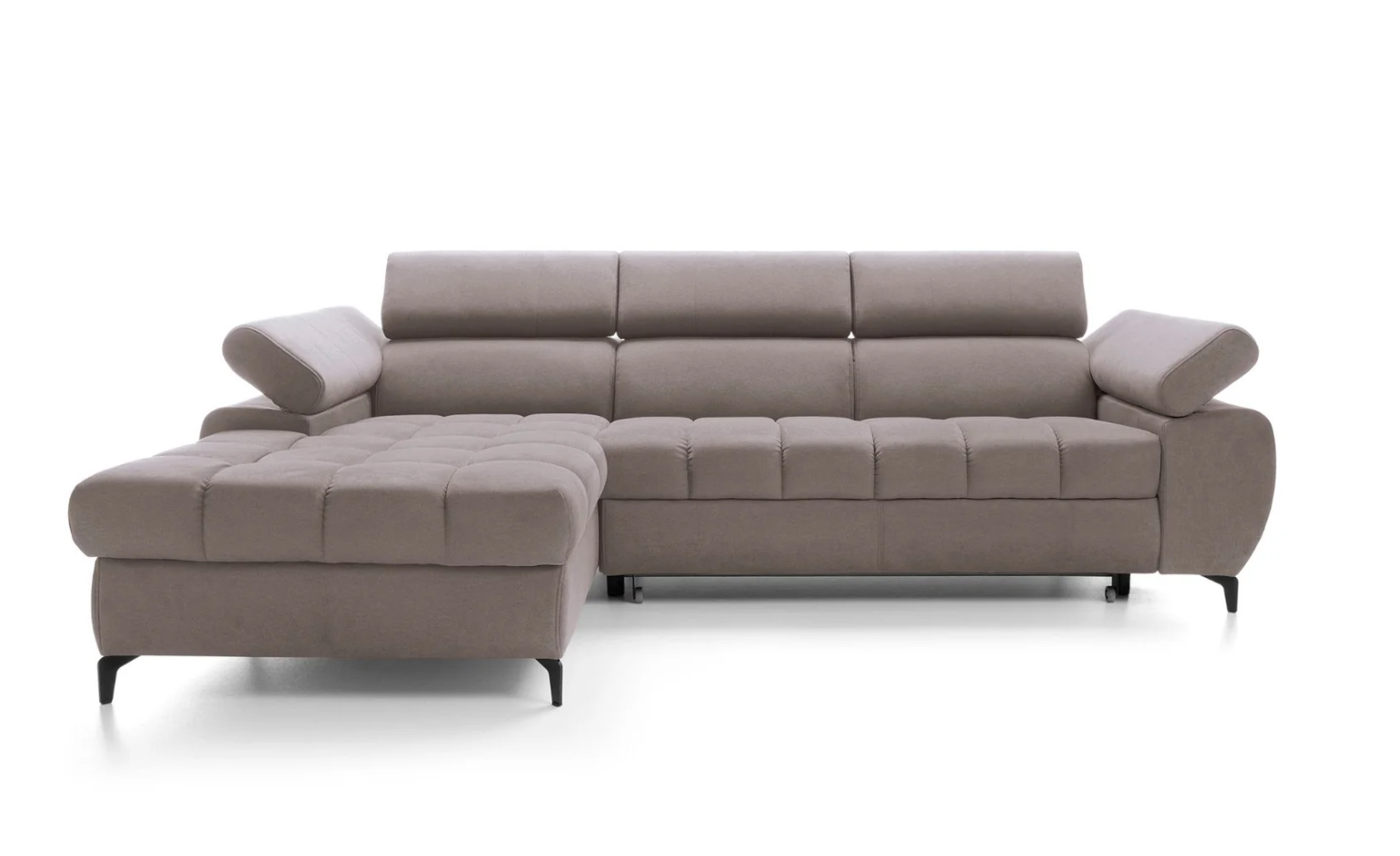 Designer Ecksofa Lugano I mit Schlaff- & Bettkasten in Samt