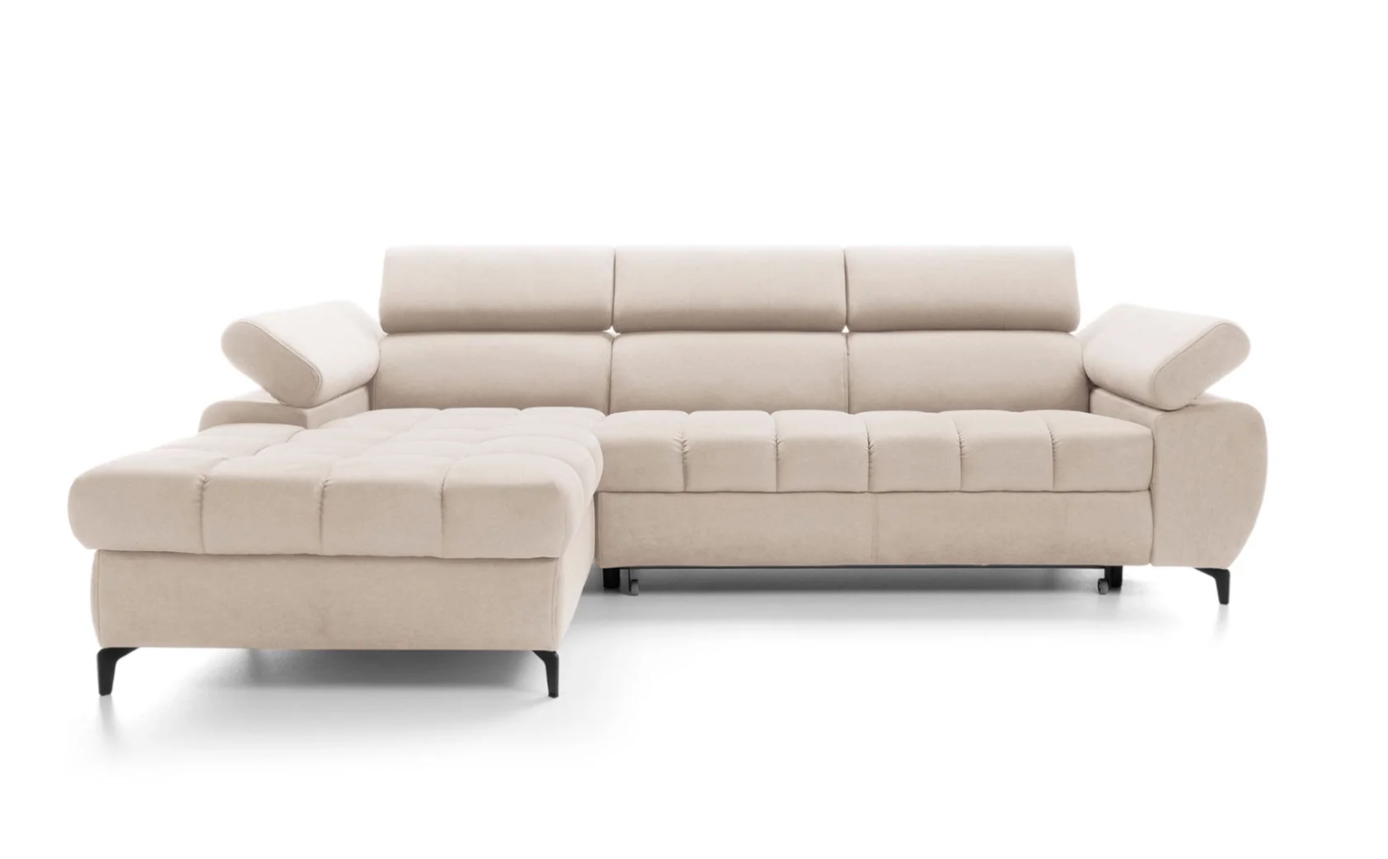 Designer Ecksofa Lugano I mit Schlaff- & Bettkasten in Samt