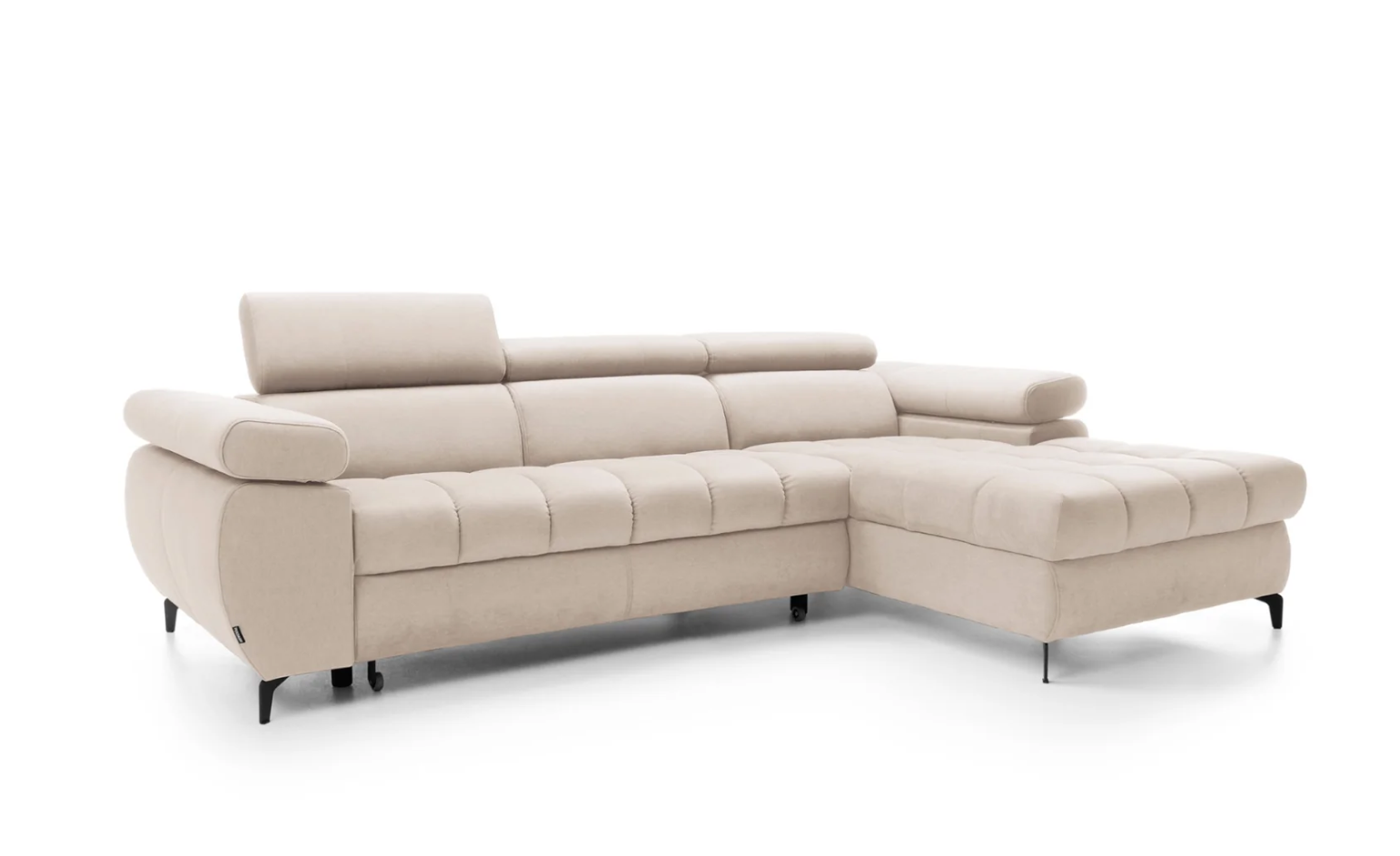 Designer Ecksofa Lugano I mit Schlaff- & Bettkasten in Samt