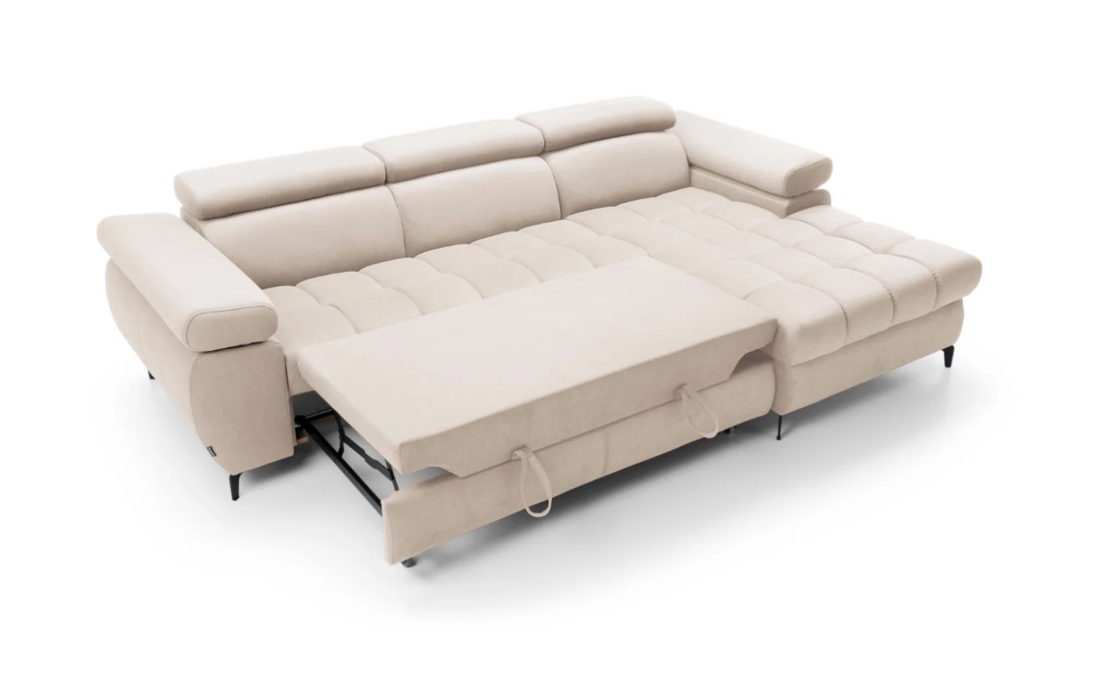 Designer Ecksofa Lugano I mit Schlaff- & Bettkasten in Samt