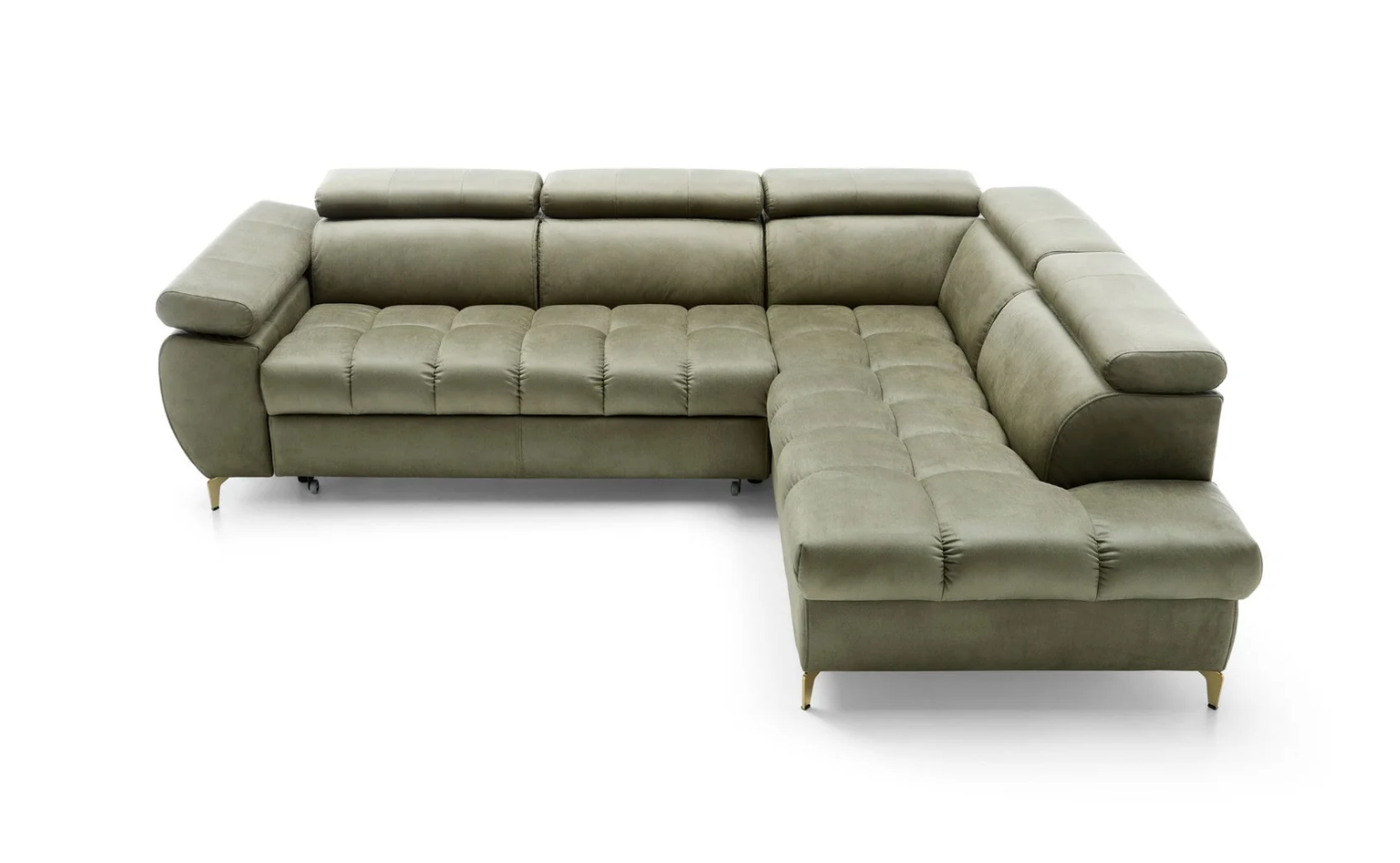 Designer Ecksofa Lugano II mit Schlaff- & Bettkasten in Samt