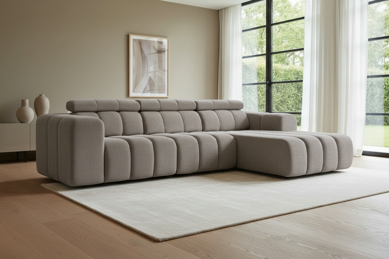 Berlin Ecksofa Grey - Schrägansicht