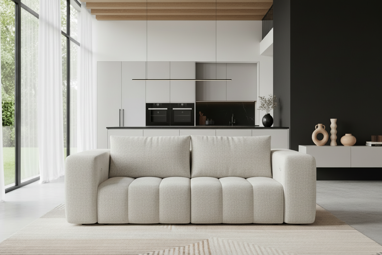 Bern Sofa in Sole 02 Weiß