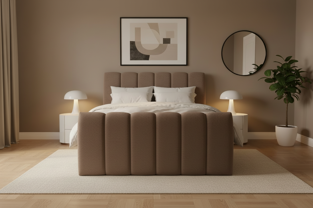 Bett Frontalansicht Braun