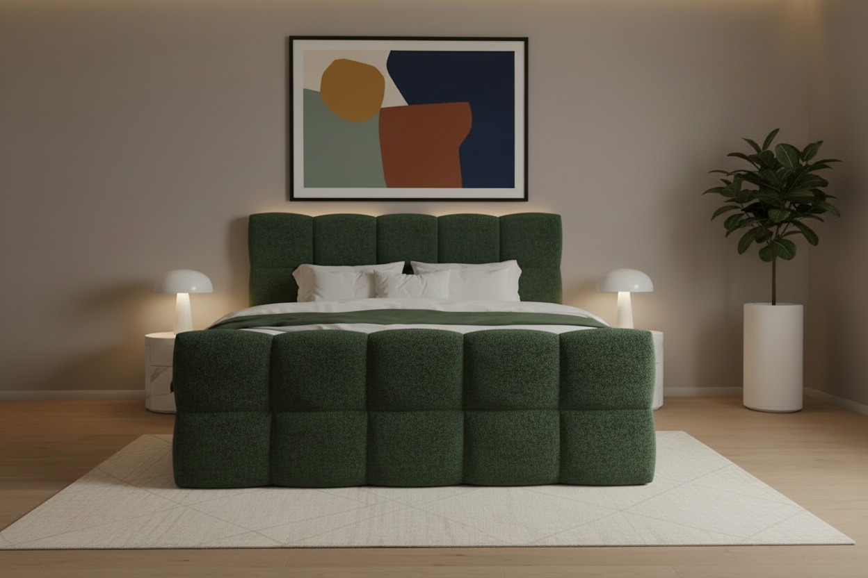 Bett Frontalansicht Grün