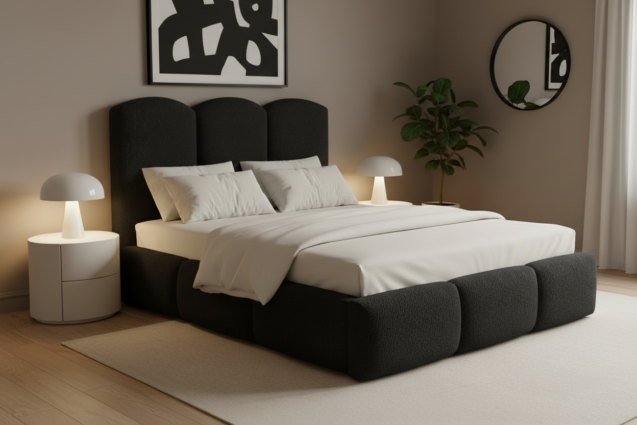 Bett Schrägansicht Schwarz