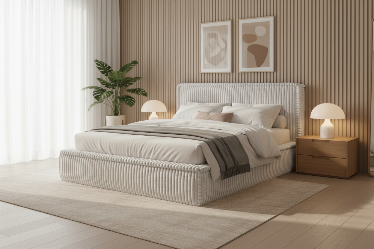 Bett Schrägansicht Silver White
