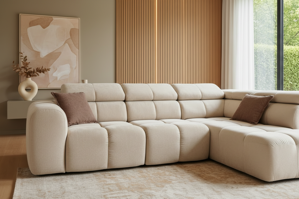 Bloom Ecksofa Frontalansicht Nah