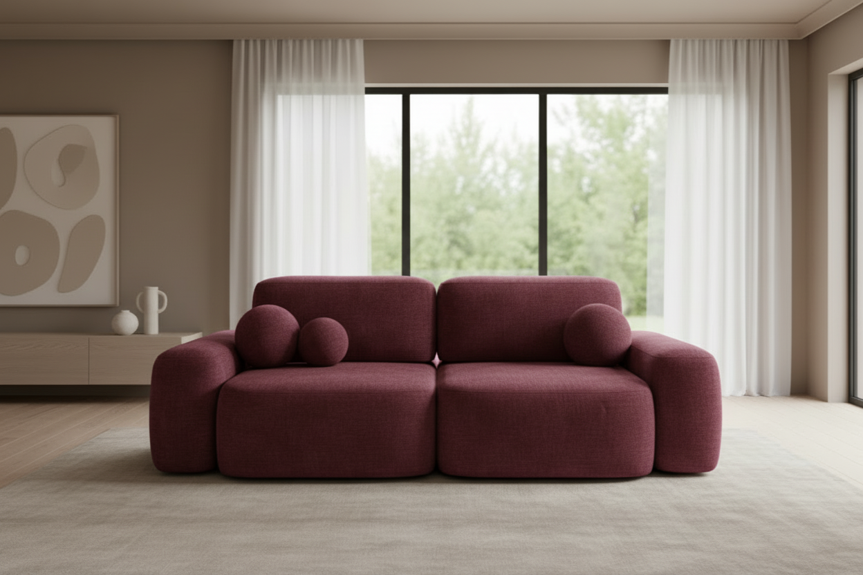Bold Sofa in Cremona Bordeaux