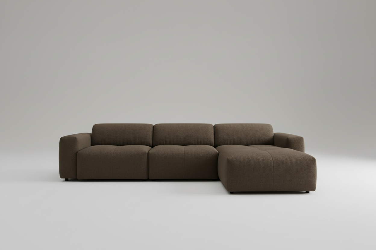 Braunes Sofa Frontansicht - dunkler