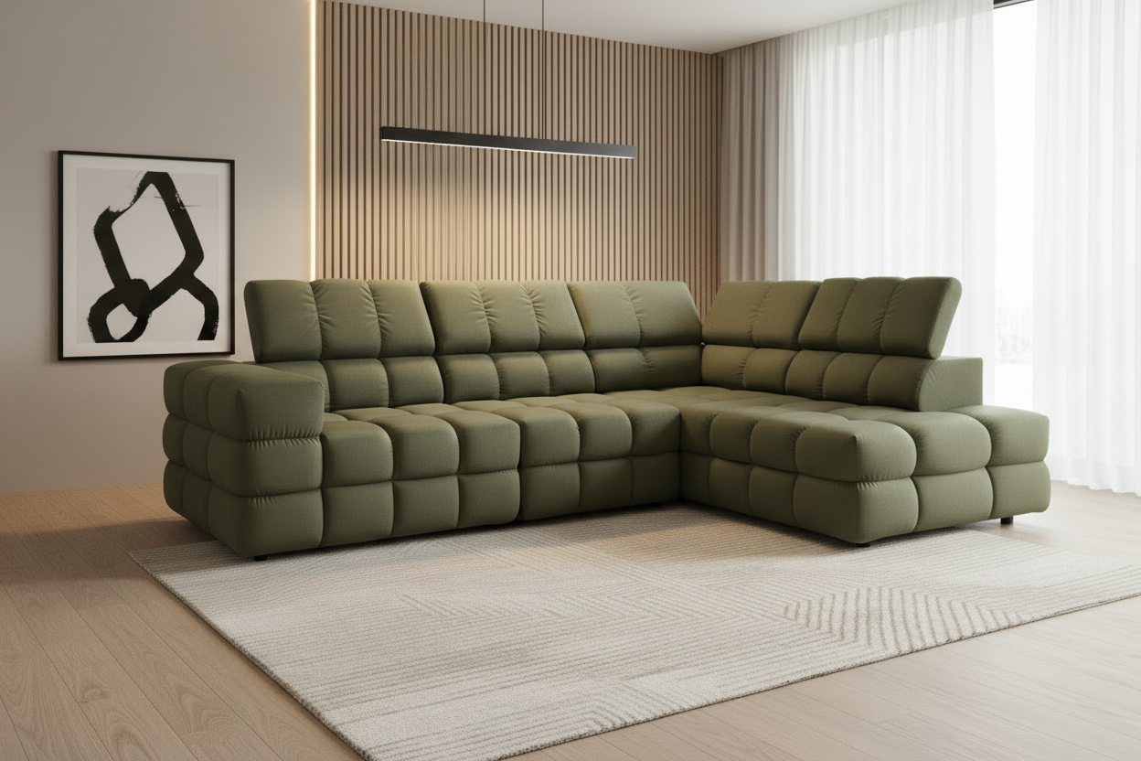 Buffalo Ecksofa Olivgrün Schrägansicht