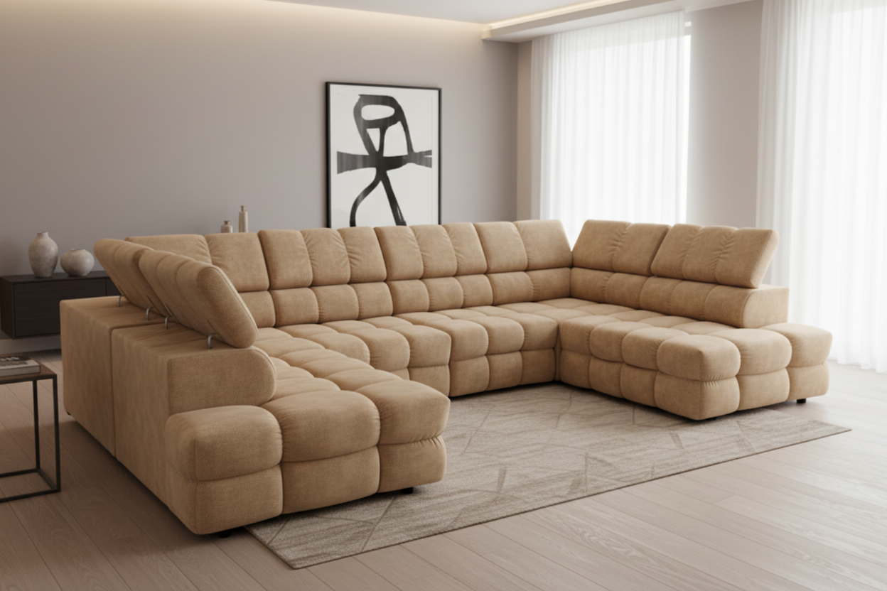 Buffalo Wohnlandschaft Beige Schrägansicht