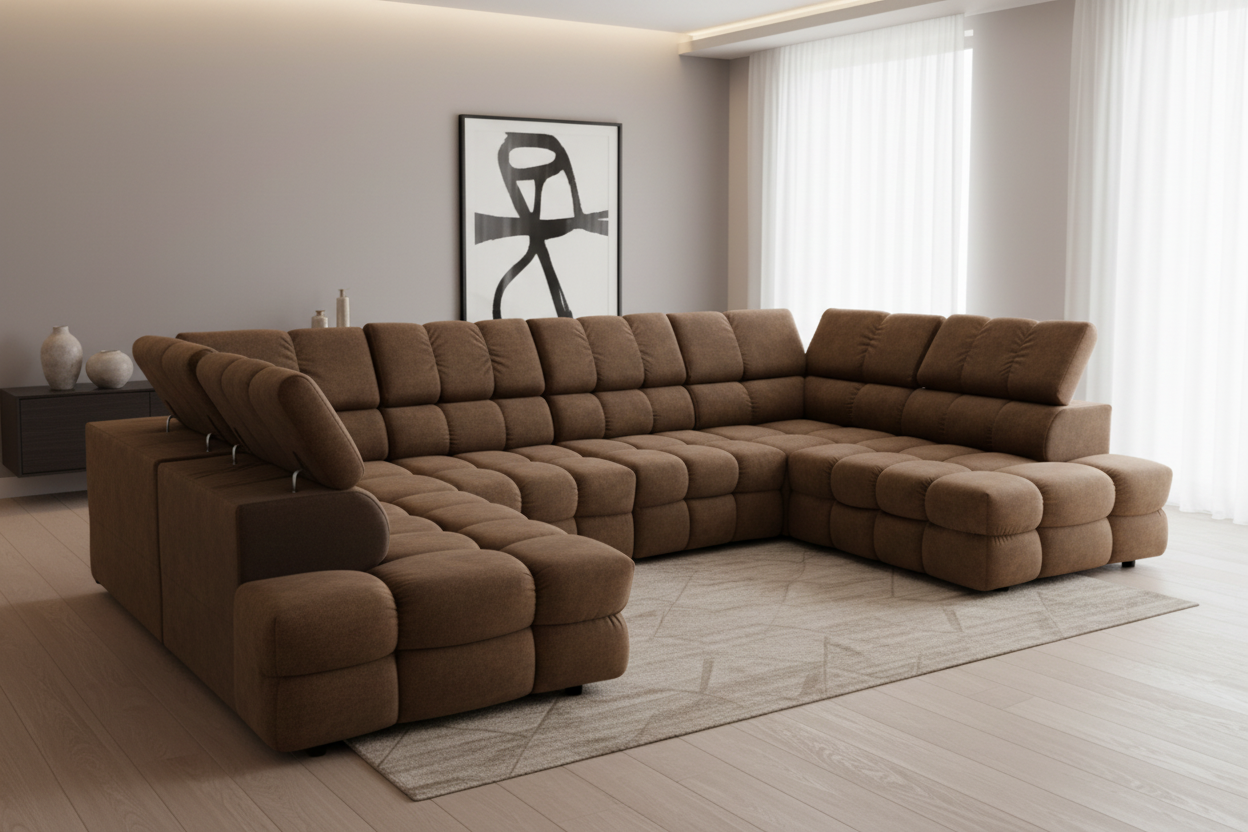 Buffalo Wohnlandschaft Braun Schrägansicht