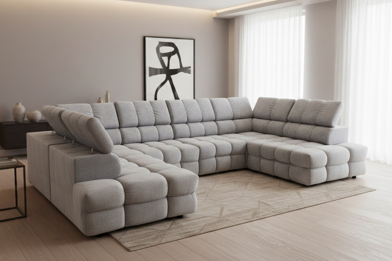 Buffalo Wohnlandschaft Silber Schrägansicht