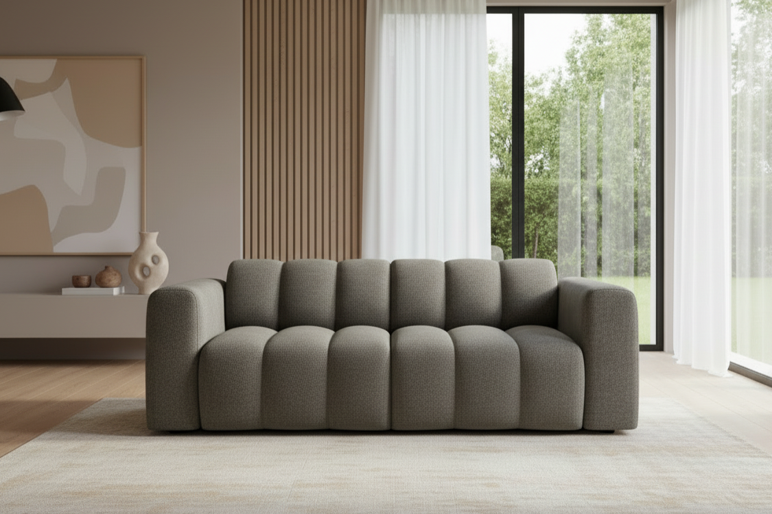 Designer Sofa Bummel 2-Sitzer modular in Bouclé