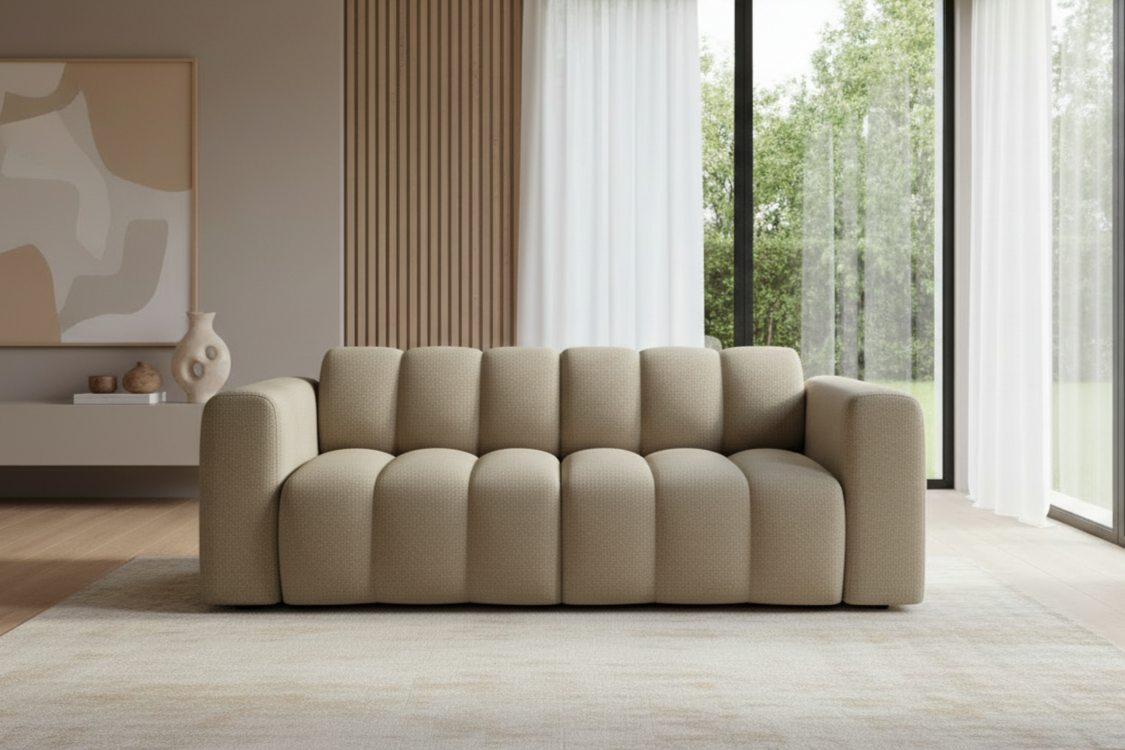 Designer Sofa Bummel 2-Sitzer modular in Bouclé
