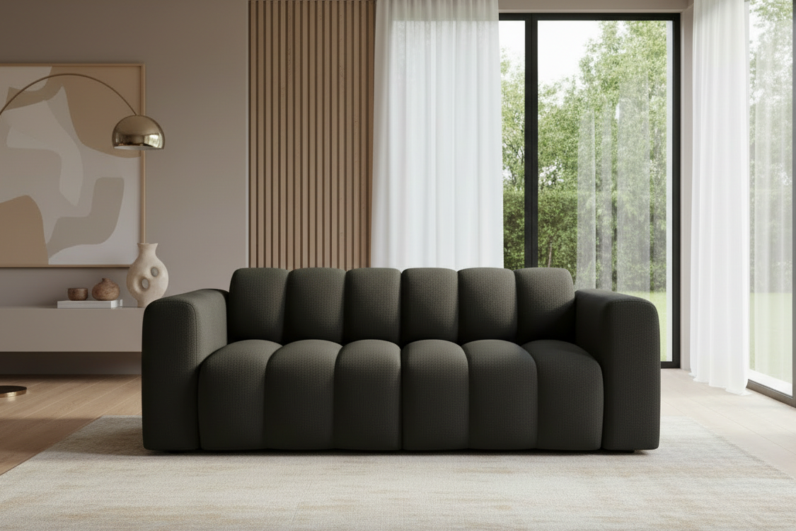 Designer Sofa Bummel 2-Sitzer modular in Bouclé