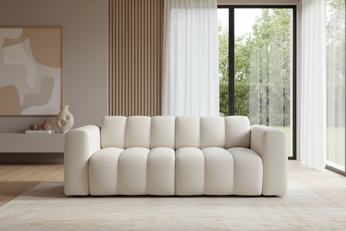 Designer Sofa Bummel 2-Sitzer modular in Bouclé