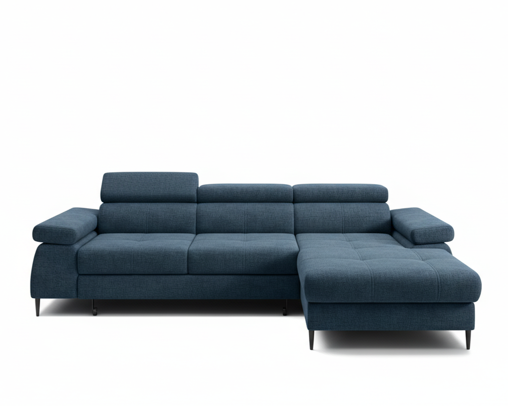 Designer Ecksofa Córdoba I mit Schlaffunktion & Bettkasten in Chenille