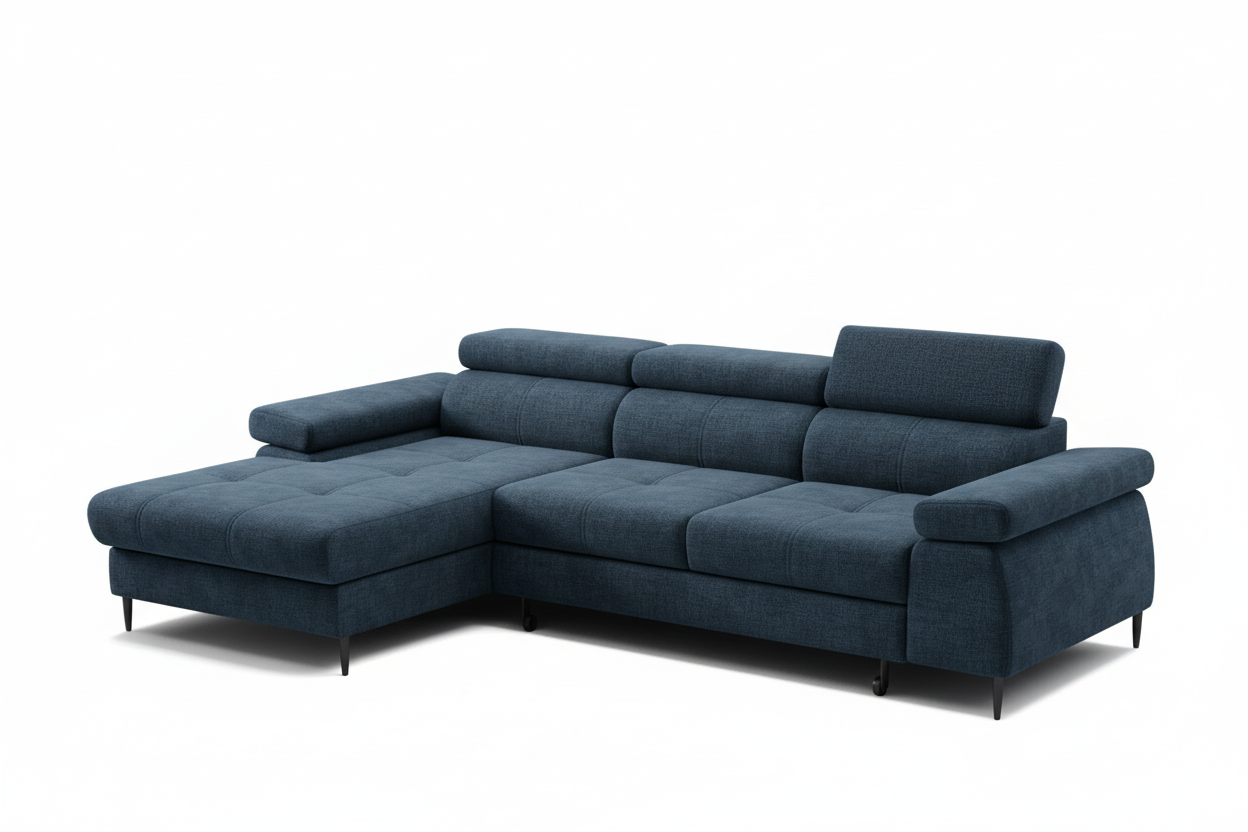 Córdoba I Ecksofa Dunkelblau Schrägansicht