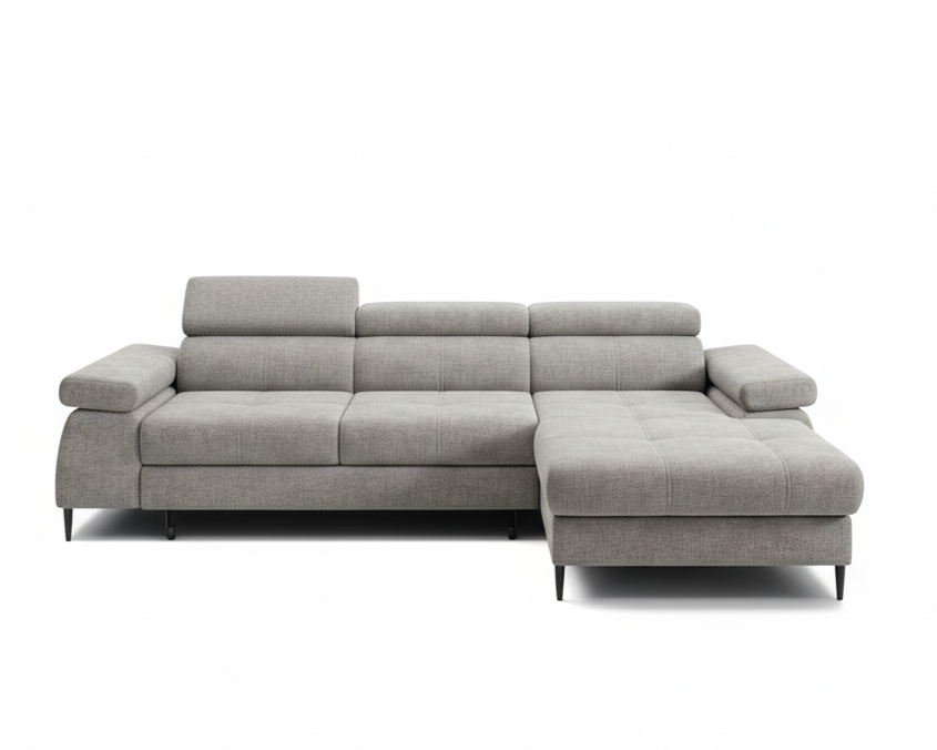 Designer Ecksofa Córdoba I mit Schlaffunktion & Bettkasten in Chenille