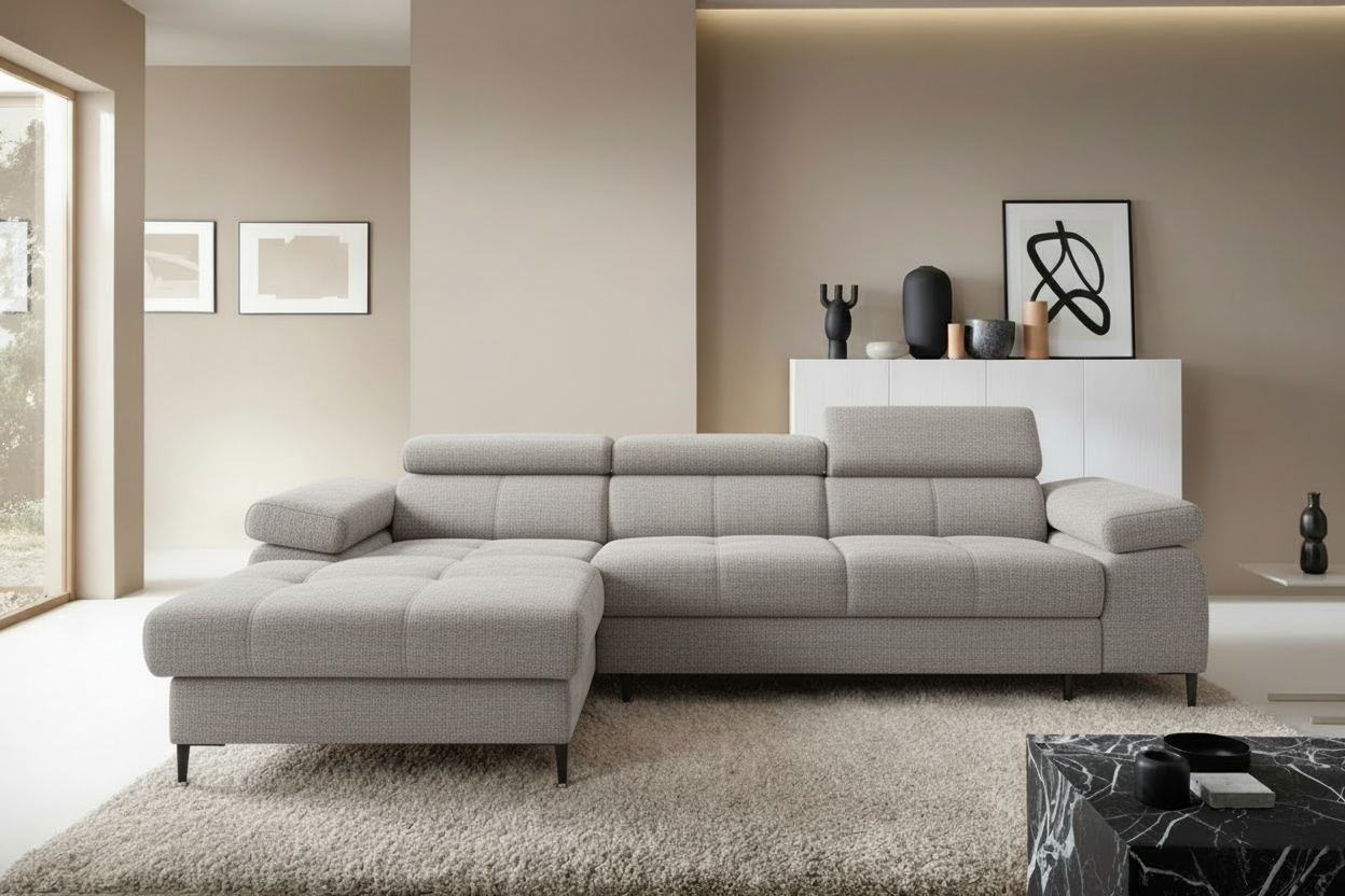 Córdoba I Ecksofa Hellgrau in Original-Umgebung