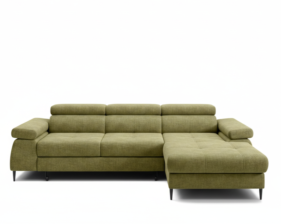 Designer Ecksofa Córdoba I mit Schlaffunktion & Bettkasten in Chenille