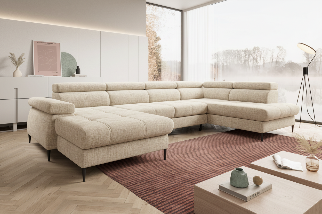 Córdoba III Ecksofa in Cremona Chenille Cream