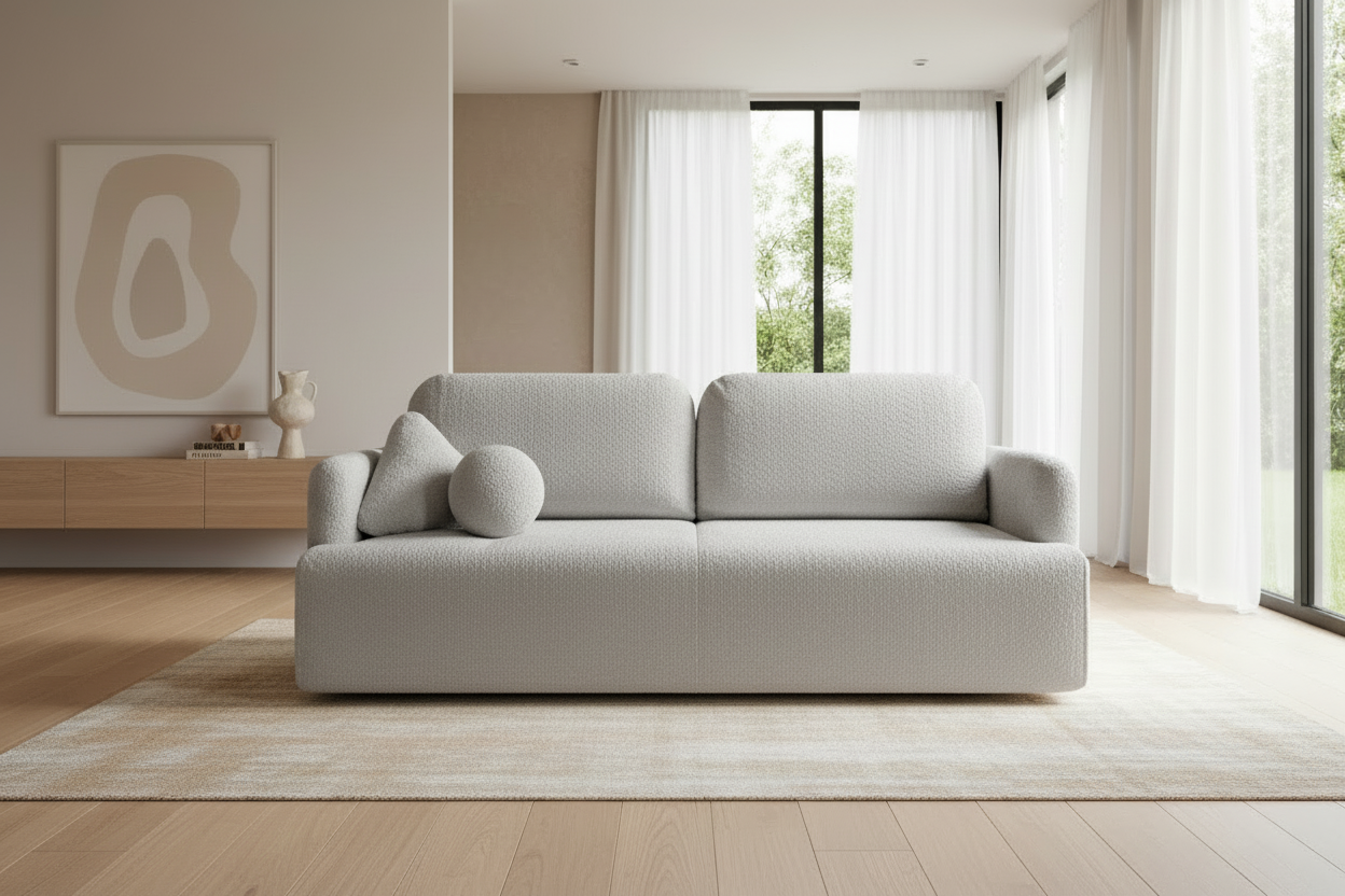 Cloud Sofa in Hellgrau Bouclé