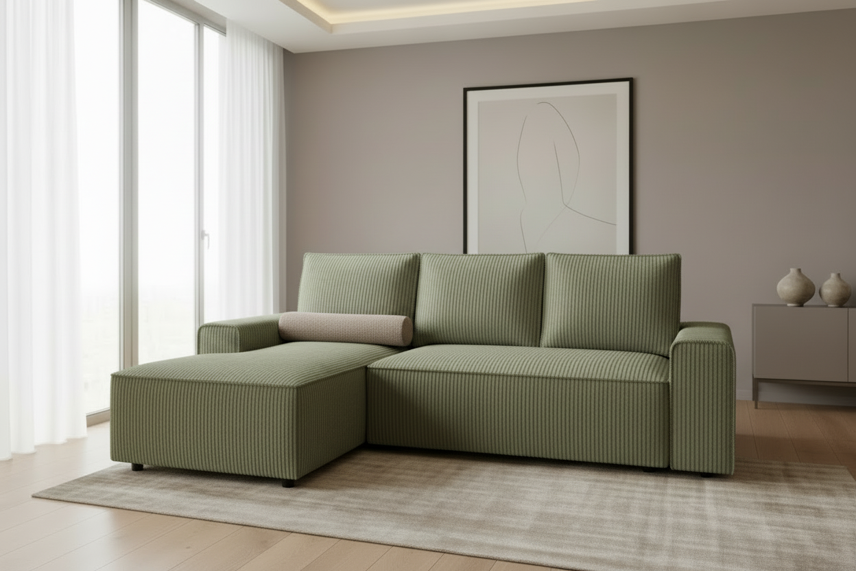 Domo Ecksofa Olivgrün Schräg