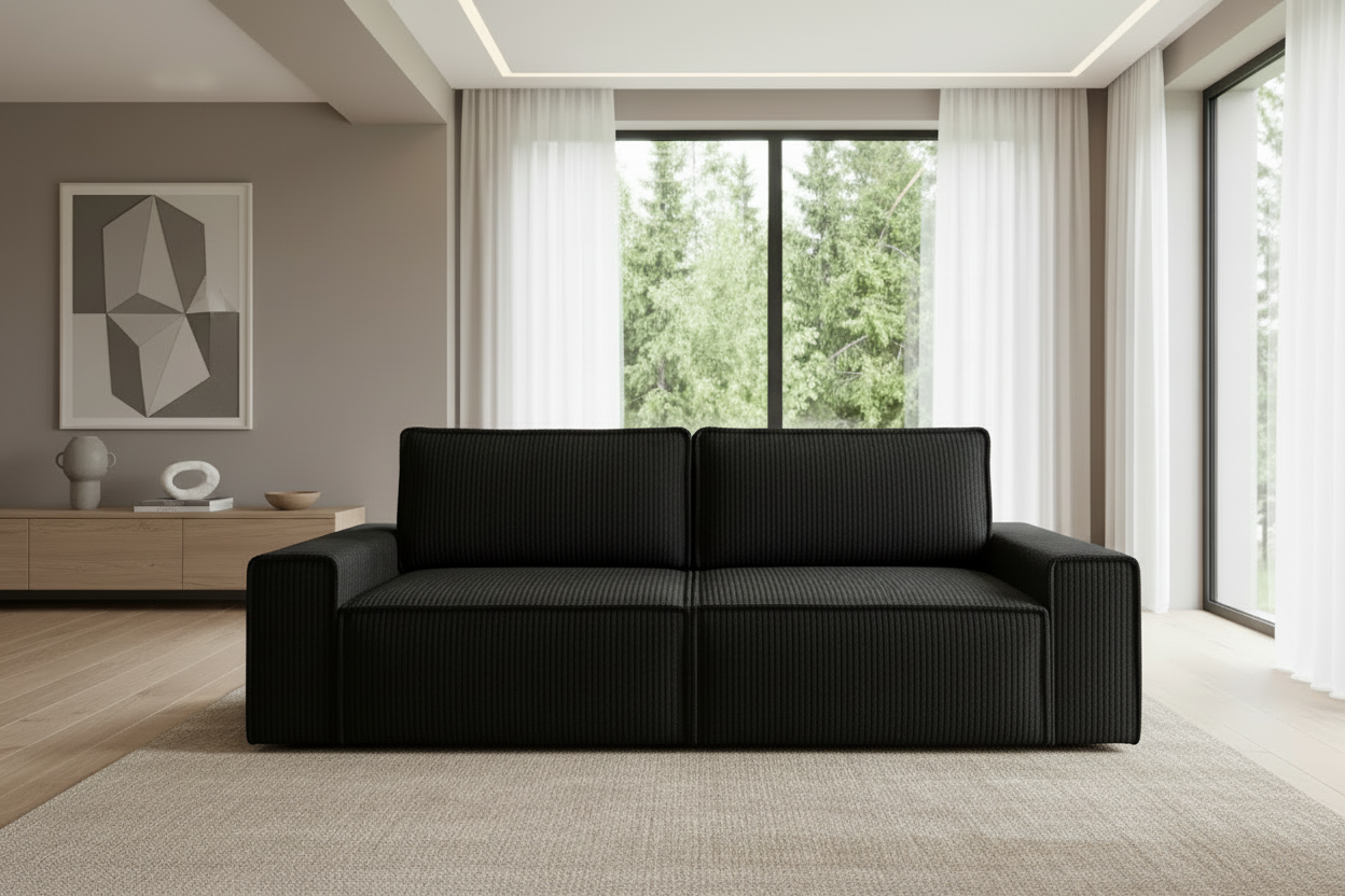 Domo Sofa in Tilia Black Corduroy