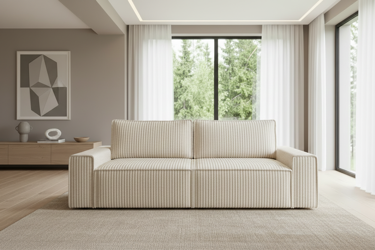 Domo Sofa in Tilia White Corduroy