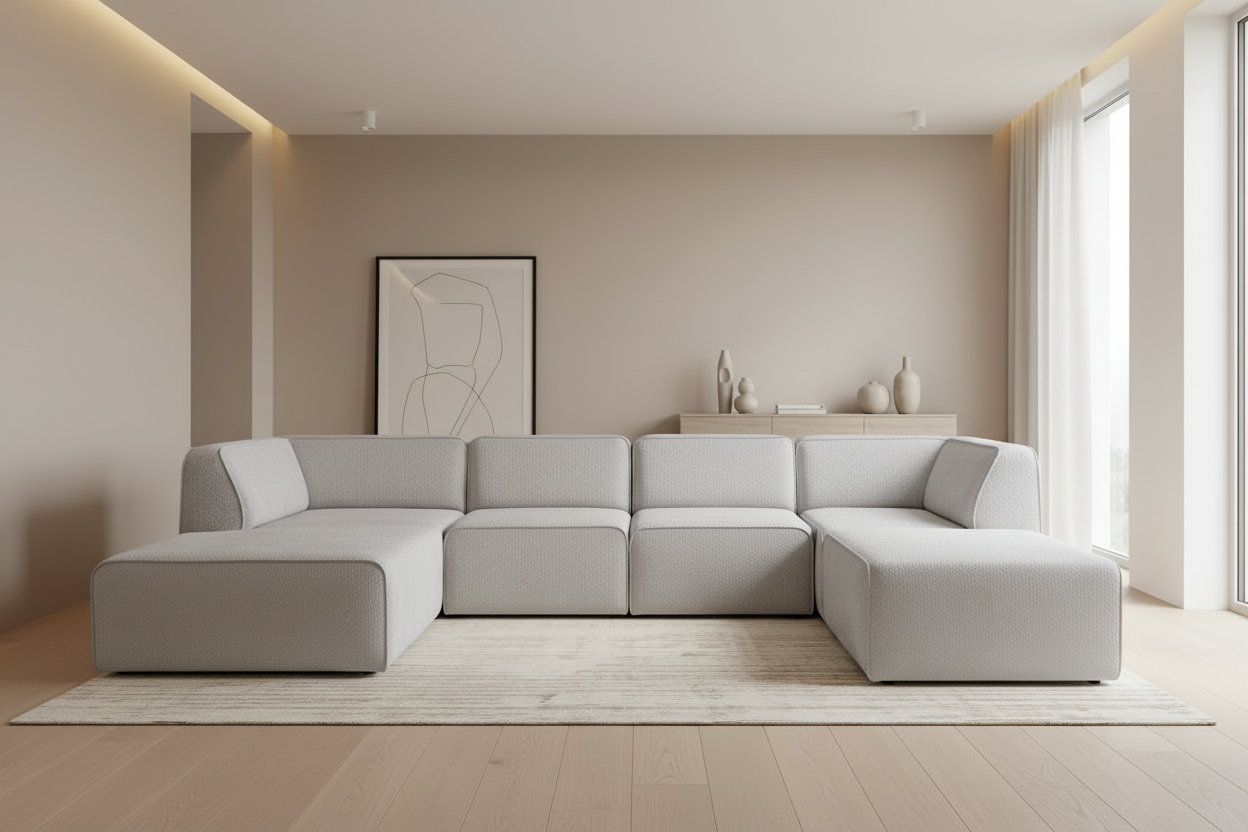 Ecksofa Hugg in Hellgrau