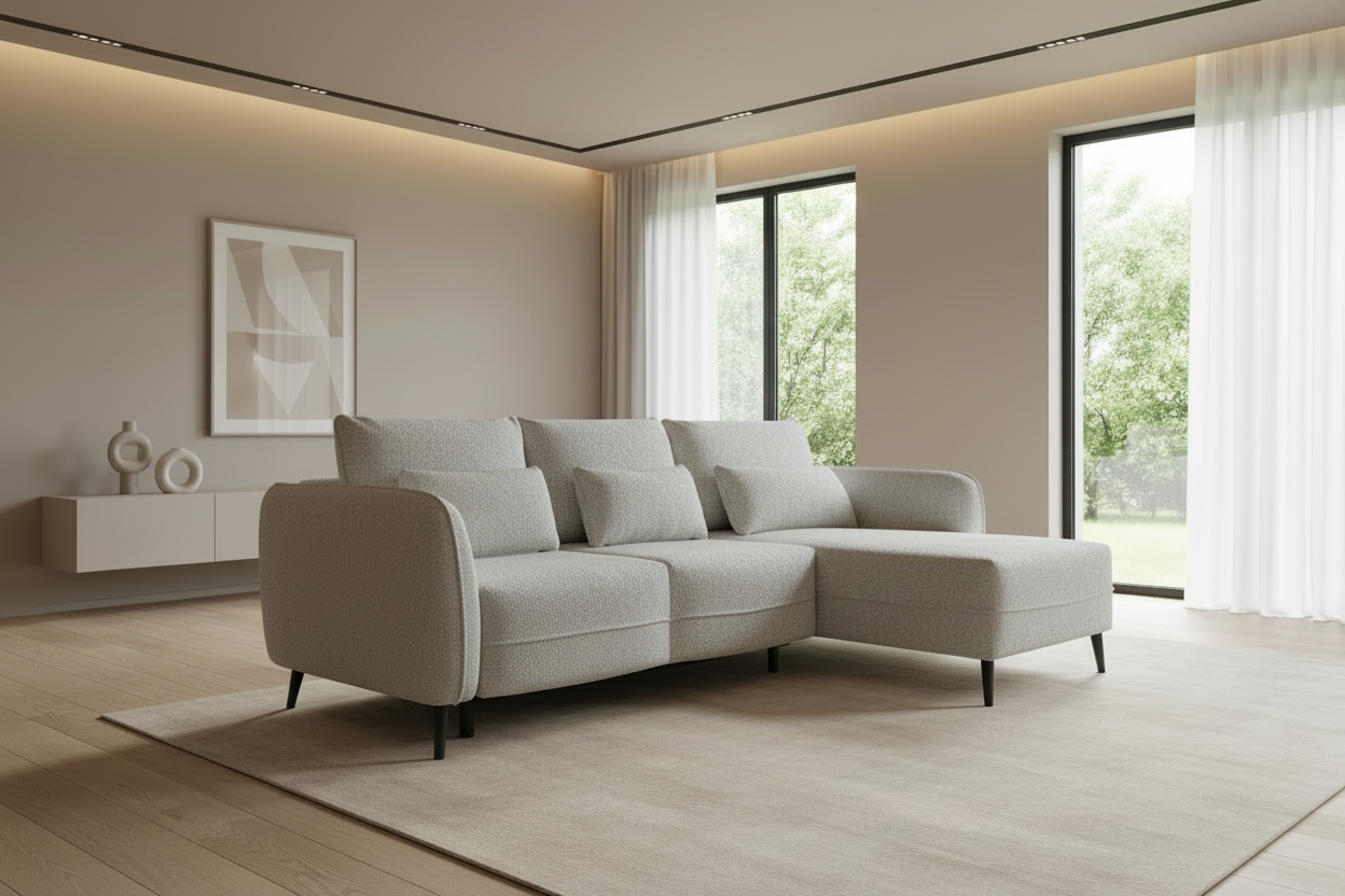 Elegy Ecksofa Hellgrau Schräg