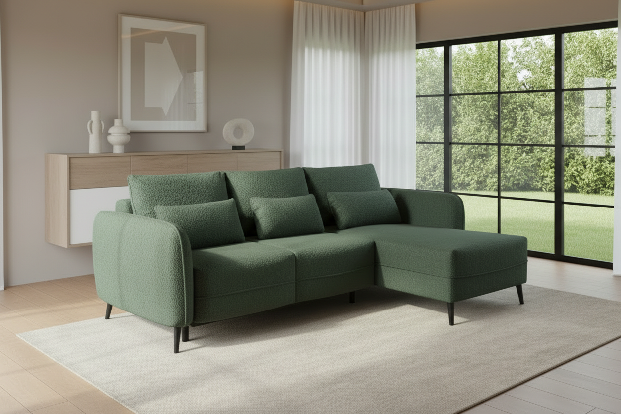 Elegy Ecksofa Olivgrün Schräg