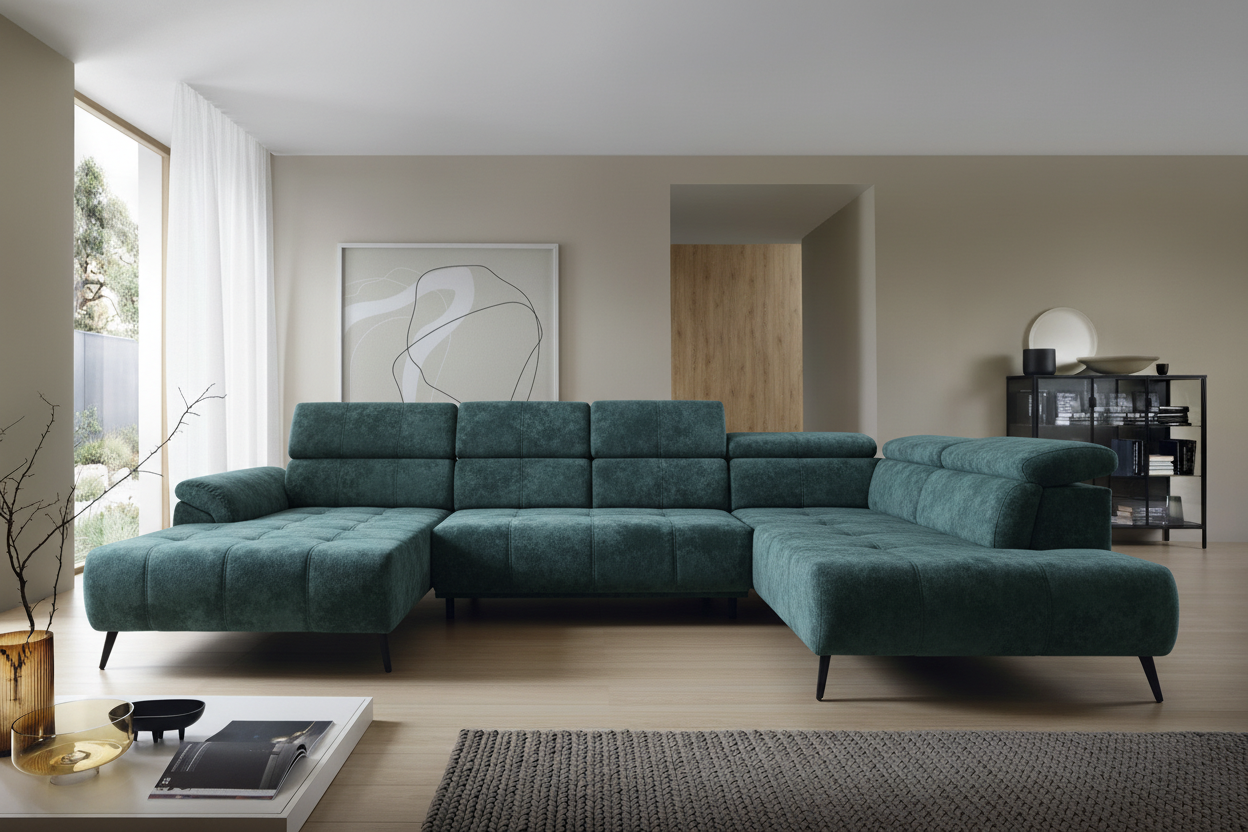 Genova III Ecksofa in Aphrodite Azur - sauber