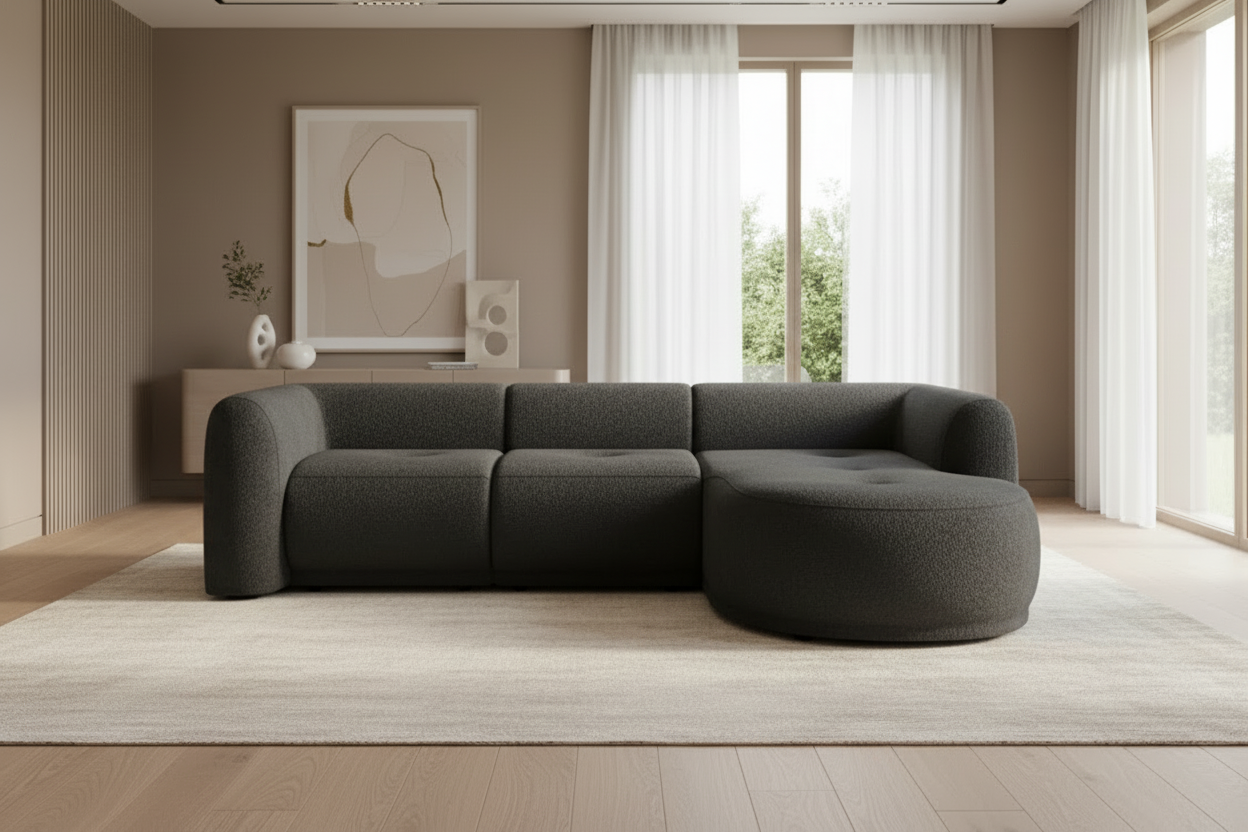 Gio Ecksofa in Dunkelgrau