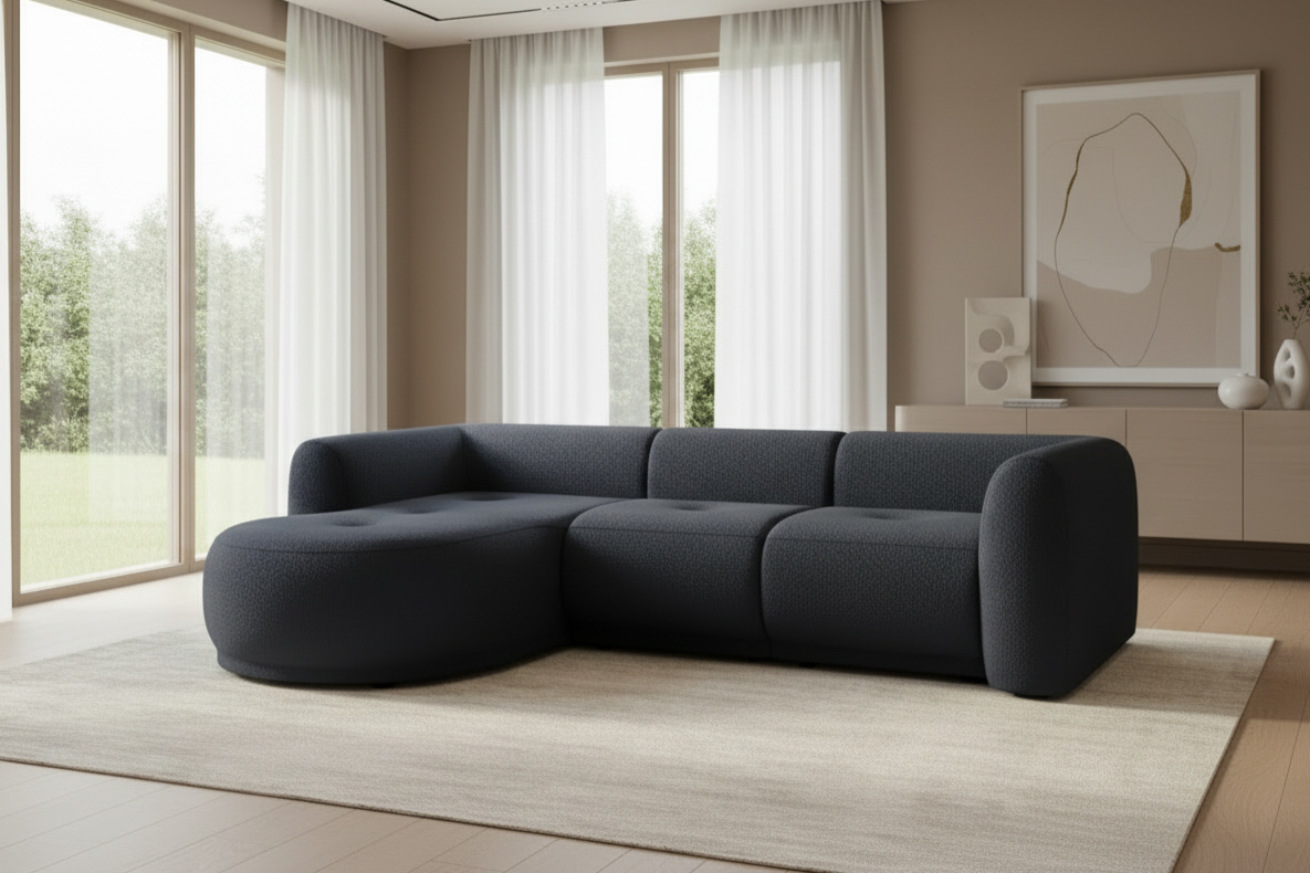 Designer Ecksofa Gio L modular in Bouclé