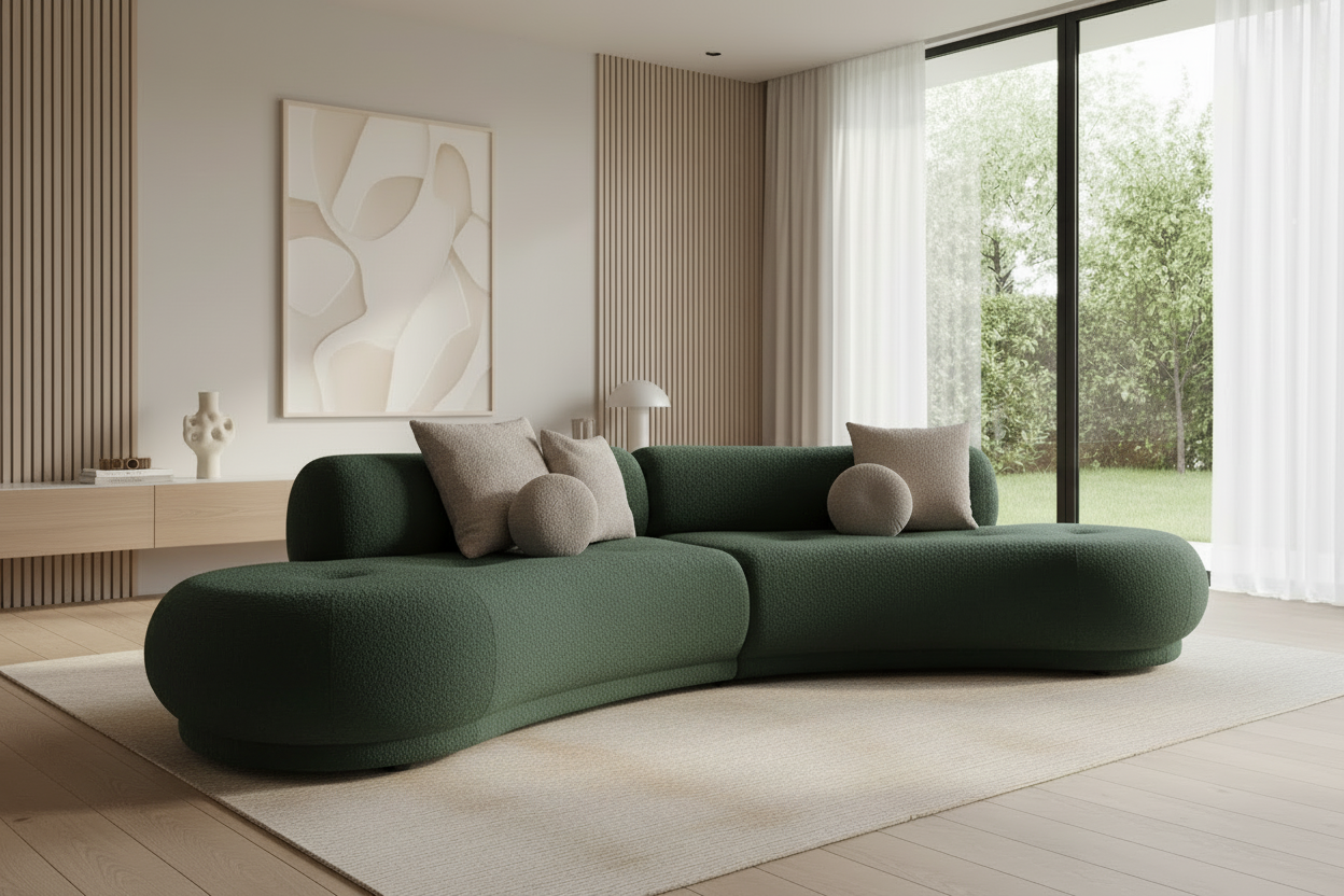 Gio Sofa in Bouclé Green