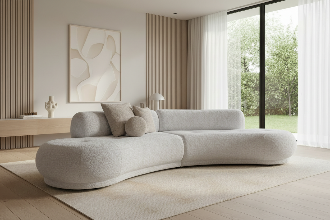 Gio Sofa in Hellgrau Bouclé