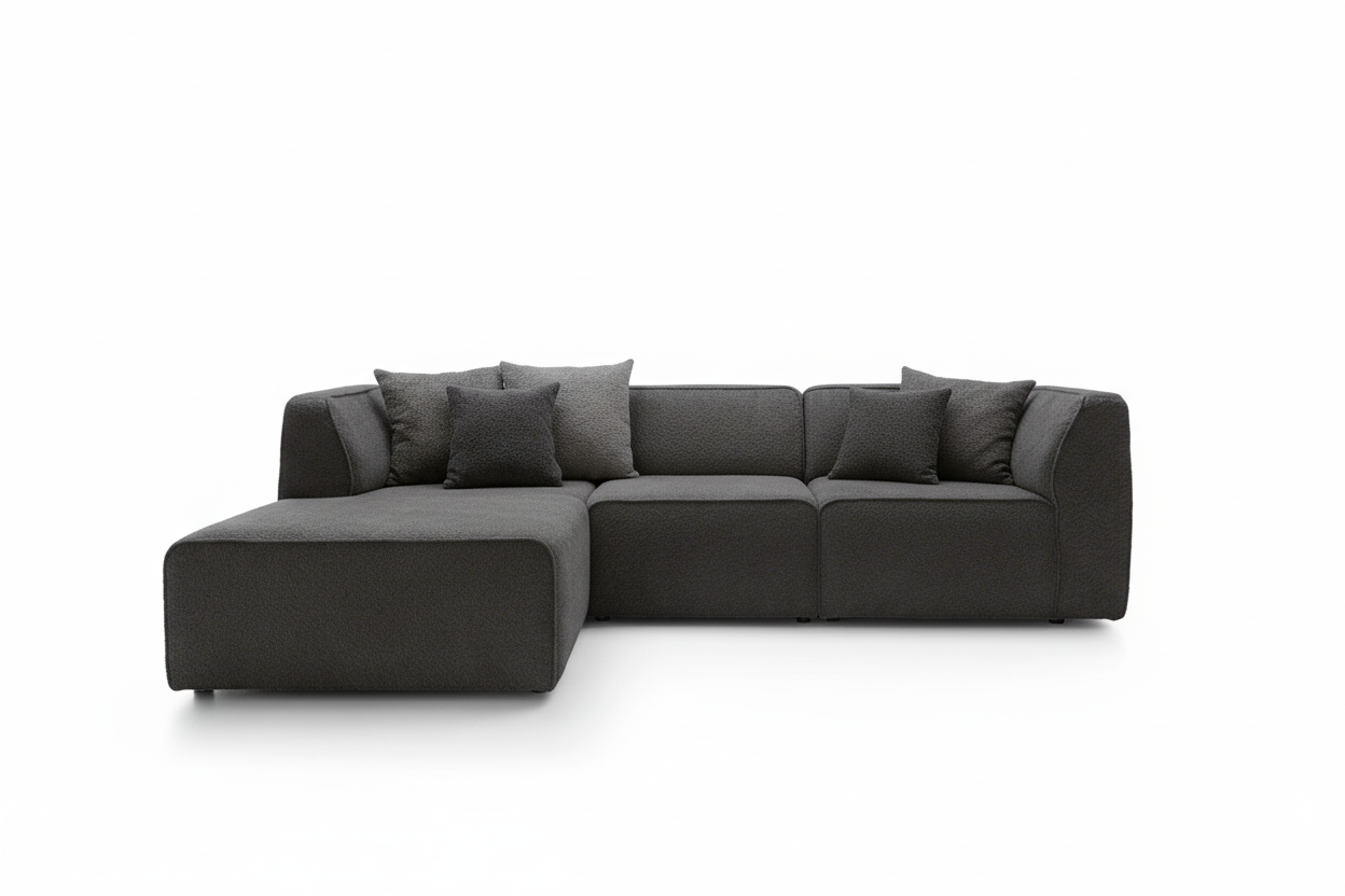 Hugg Ecksofa Anthrazit Frontalansicht