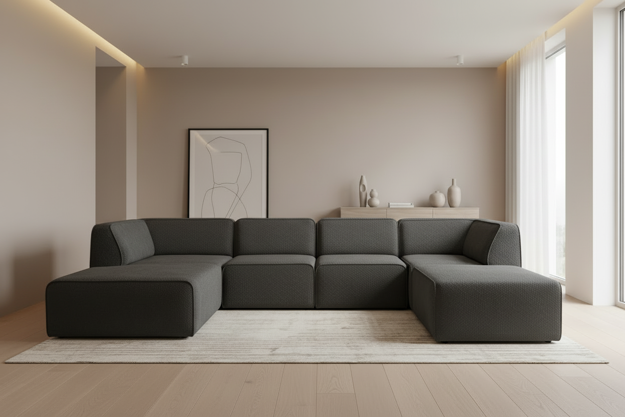 Hugg Ecksofa in Dunkelgrau