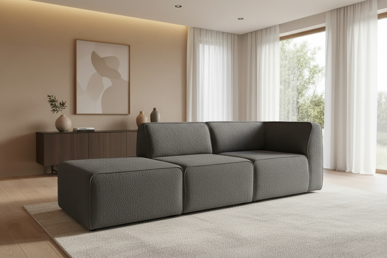 Hugg POUF-1-1A Sofa in Grau