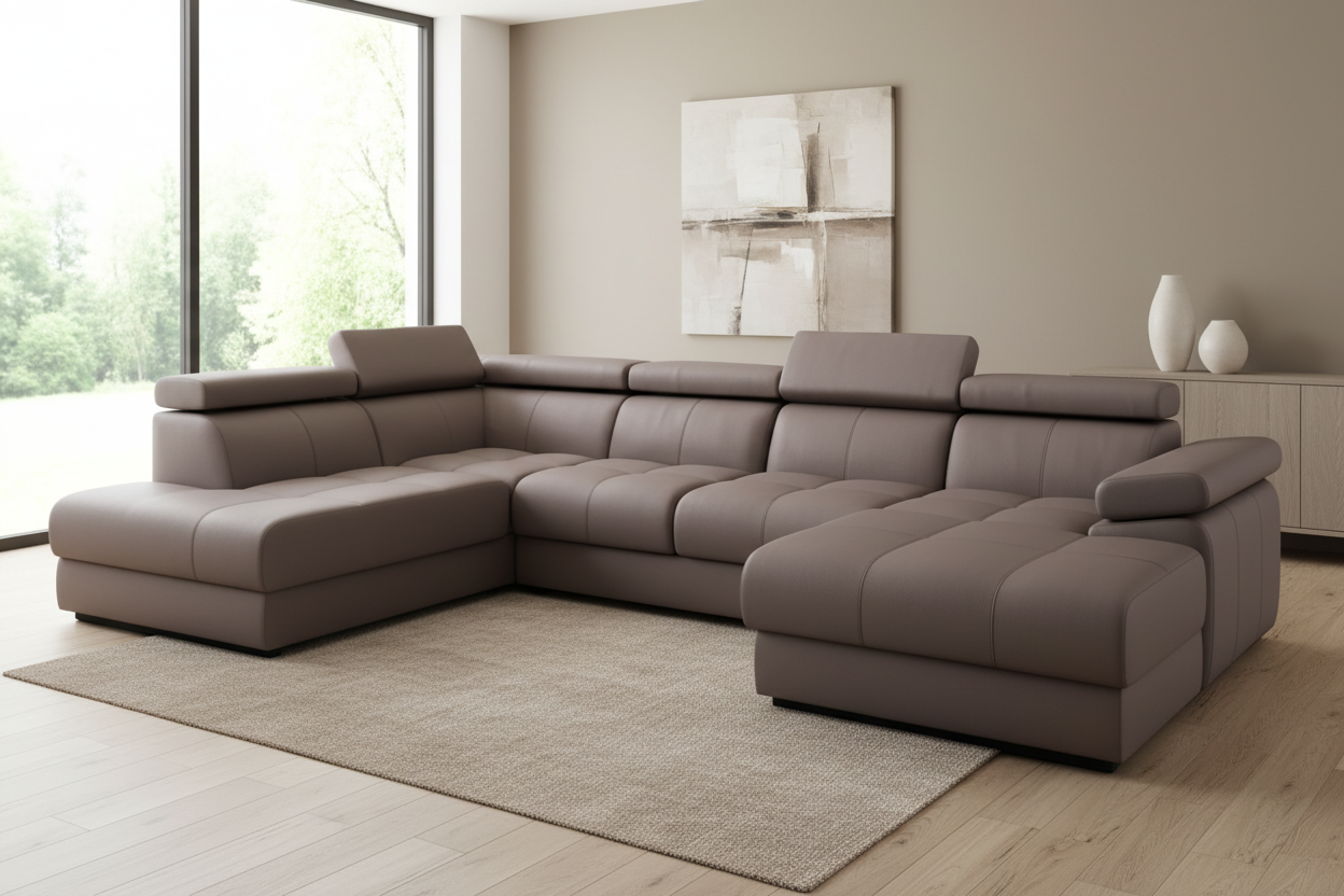 Designer Ecksofa Lizbona III mit Schlaffunktion & Bettkasten in Samt